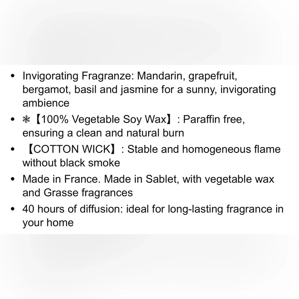 PLANTES & PARFUMS PROVENCE CANDLE Mandarine Basilic scent